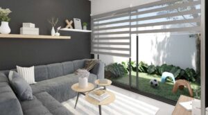 Sala de casa en preventa en Parque Cibeles, Lomas de Angelópolis, Puebla (render del proyecto)