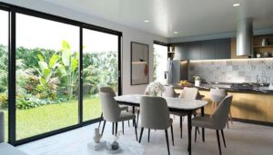 Comedor de casa en preventa en Parque Cibeles, Lomas de Angelópolis, Puebla (render del proyecto)