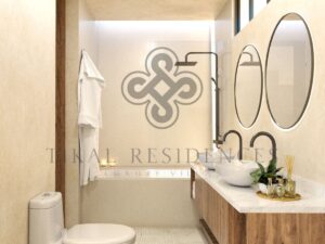 Bano de casa en preventa en Tikal Residences, Atlixco, Puebla (render del proyecto)